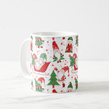 Gnomos de Natal & Árvores Estampado Total