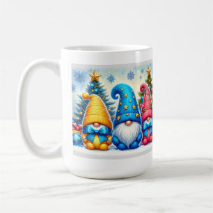 Caneca De Café Gnomos de Natal com Laço