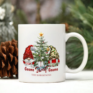 Caneca De Café Gnomos de Natal Personalizados Fofo Rústico