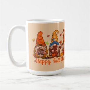 Caneca De Café Gnomos Felizes do Feriado de Outono