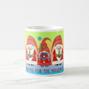 Caneca De Café Gnomos Festivos Celebrando as Festas