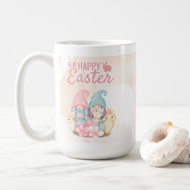 Caneca De Café Gnomos Páscoas alegres (Com Donut)