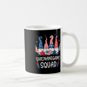 Caneca De Café Gnomos Patrióticos Em 4 De Julho Camisa Encantada