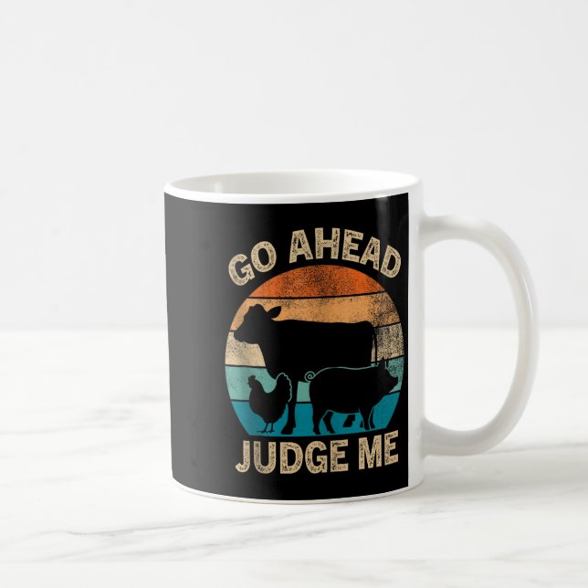 Caneca De Café Go Ahead Judge Me Livestock Show Judging Cow Pig C (Direita)