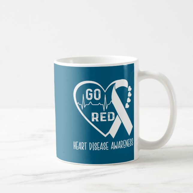 Caneca De Café Go Red - February American Heart Health Month Awar (Direita)