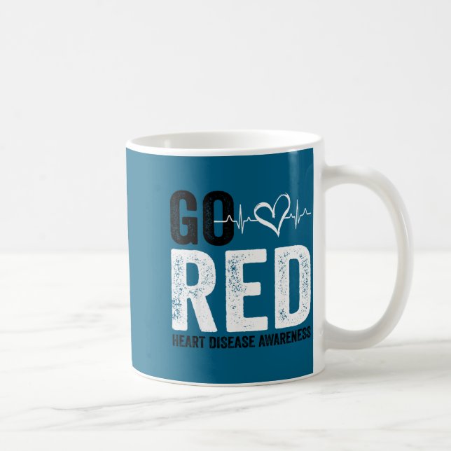 Caneca De Café Go Red For Women American Heart Disease Month Awar (Direita)