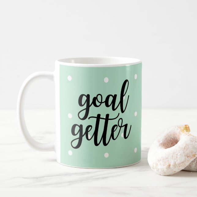 Caneca De Café Goal Getter | Bolinhas Verdes Mint