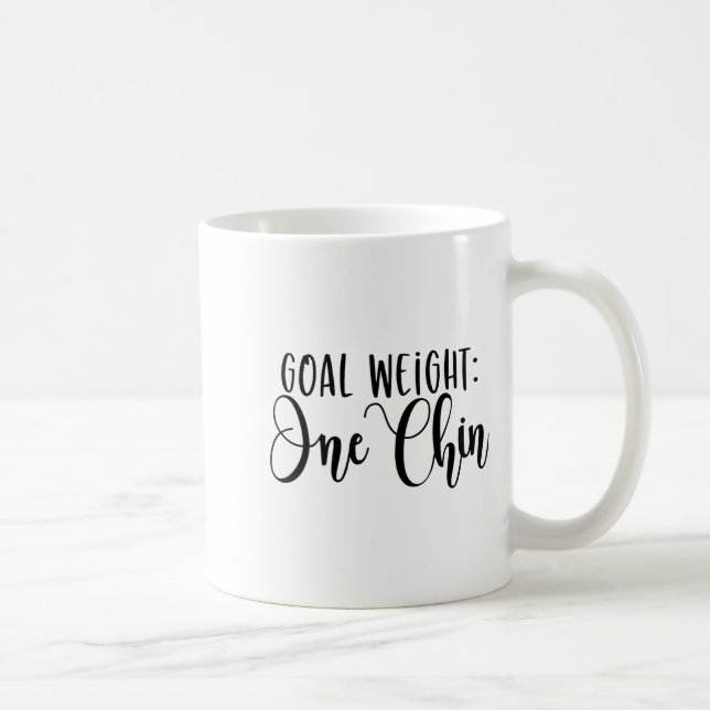 Caneca De Café Goal Weight One Chin Funny Workout Fitness Gym Say (Direita)