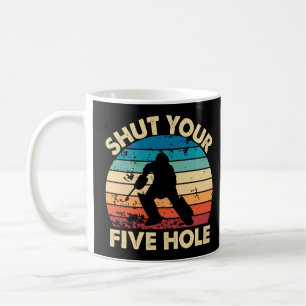 Caneca De Café Goalie De Hóquei Em Gelo Engraçado Fecha Seu Retro