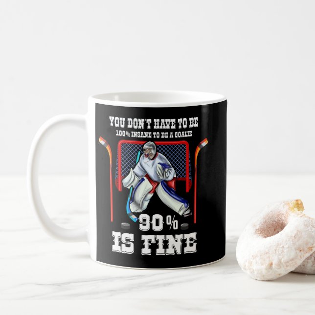 Caneca De Café Goalie De Hóquei No Gelo (Com Donut)