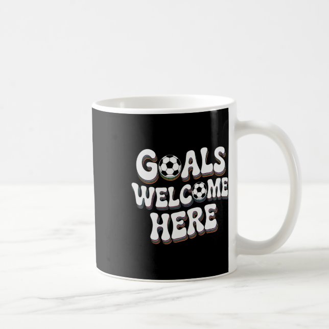 Caneca De Café Goals Welcome Here Retro Soccer _2  (Direita)
