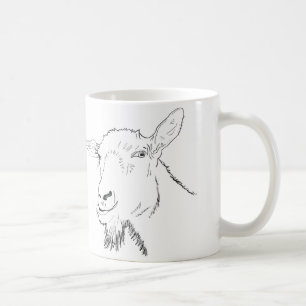 Caneca De Café Goat Simples Desenho engraçado