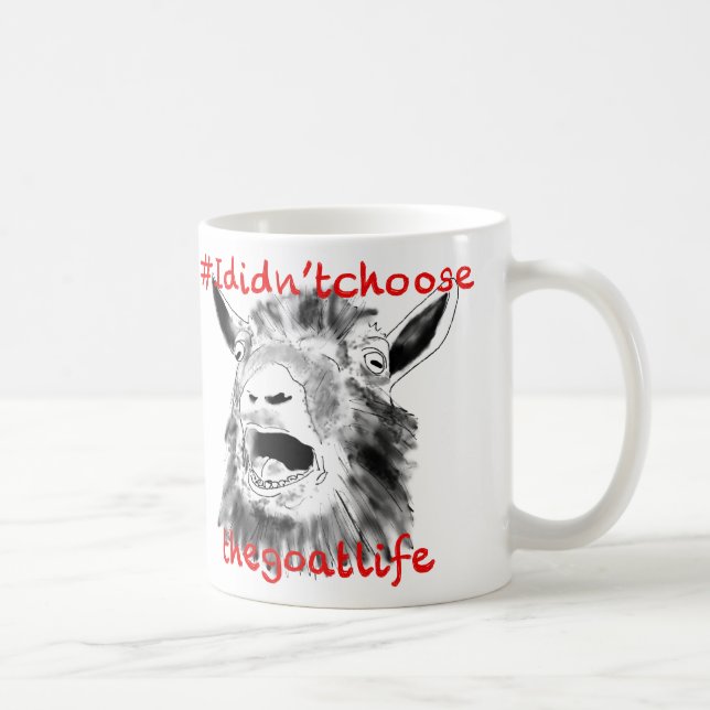 Caneca De Café Goat Slogan Engraçado Gritando Fazenda Cota de Art (Direita)