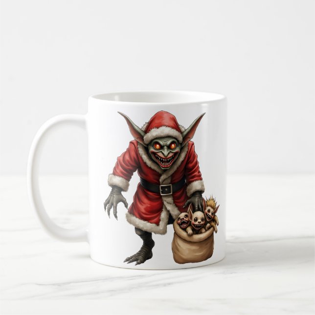 Caneca De Café Goblin de Natal assustador - Papais noeis de Mau d (Esquerda)