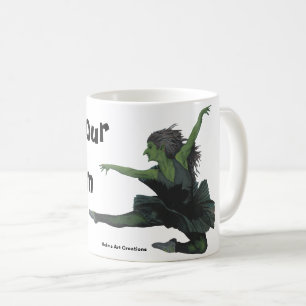 Caneca De Café Goblin Girl Balé Dançando Fantasia Art Coffee Mug