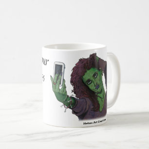 Caneca De Café Goblin Girl Phone Selfie Fantasy Art Coffee Mug