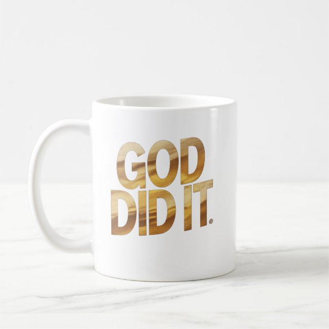 Caneca De Café God Did It – Faith-Inspired Christian Coffe Mug (Esquerda)