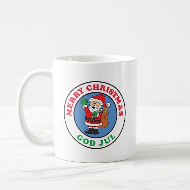 Caneca De Café God Jul Swedish Christmas Santa (Esquerda)