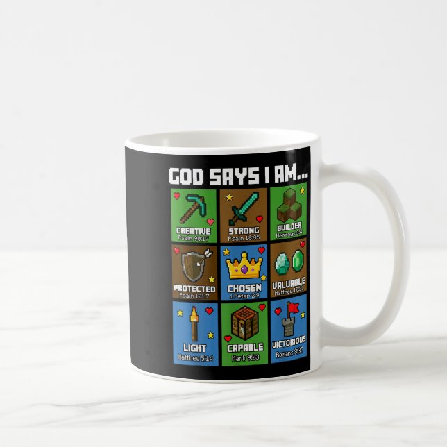 Caneca De Café God Says I Am Bible Verses Xel Art Christian Gamer (Direita)
