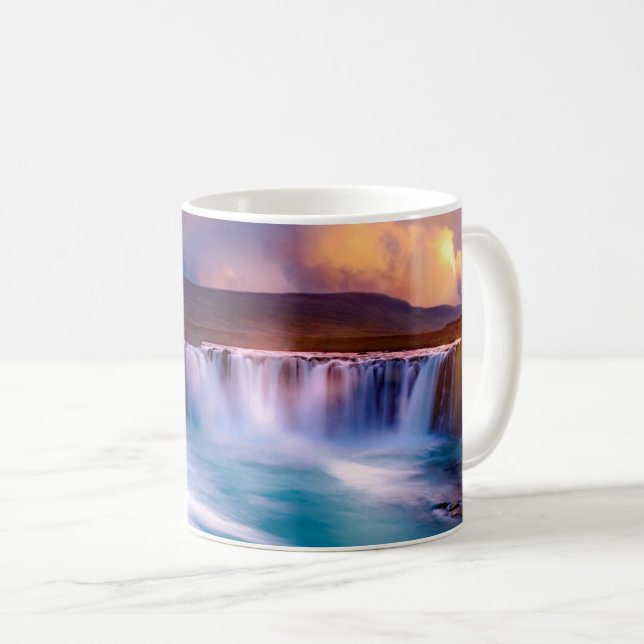 Caneca De Café Goðafoss Waterfall Islândia (Frente Esquerda)