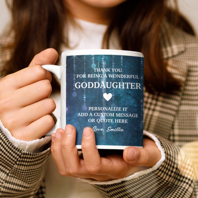 Caneca De Café Godchild Obrigado Mensagem Sensível Personalizada (Goddaughter Thank You Heartfelt Message Custom Coffee Mug
)