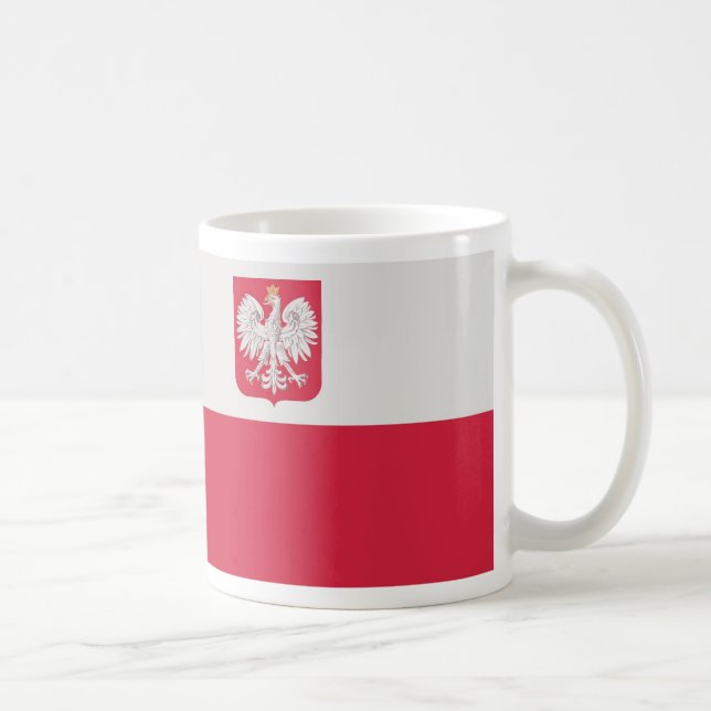 Caneca De Café Godłem de Flaga Polski z - bandeira do Polônia (Direita)