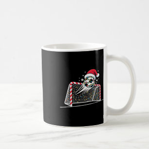 Caneca De Café Gol de Futebol de Natal Luzes de Bola Santa Xmas C