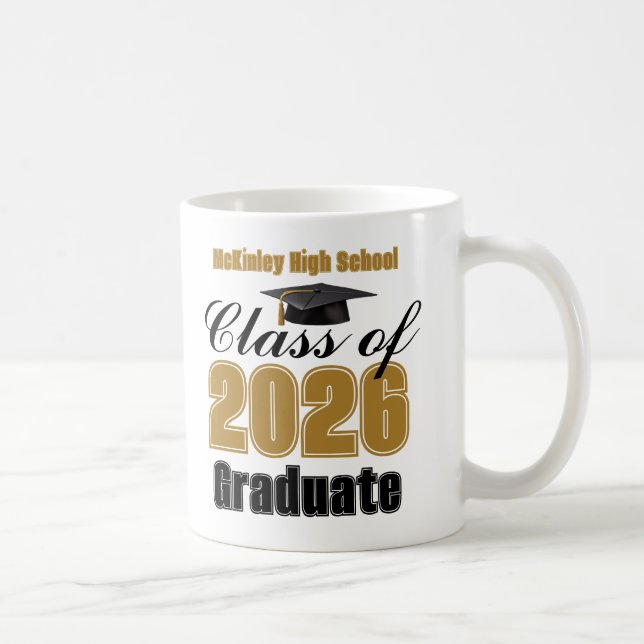 Caneca De Café Gold Class of 2026 Graduation Keepsake (Direita)