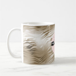 Caneca De Café Gold Glam Glitzy Silver Sparkle Eyes Stripes  