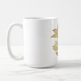 Caneca De Café Gold Line Floral Coffee Mug
