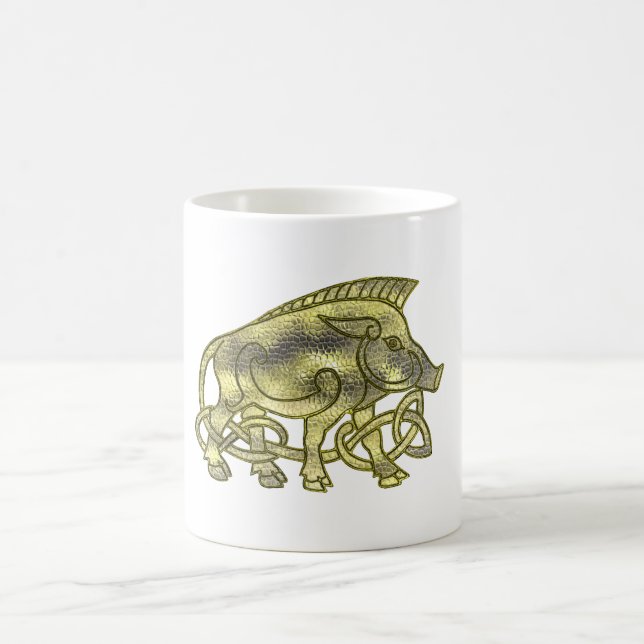 Caneca De Café Gold Metallic Celtlic  Hog or Boar Mug (Centro)