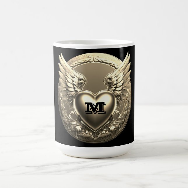 Caneca De Café Gold Monogram Template  (Centro)