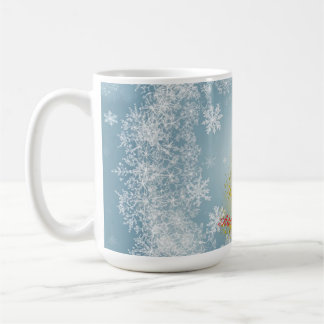 Caneca De Café Gold Xmas Tree Mug with Snowflakes – Customizable
