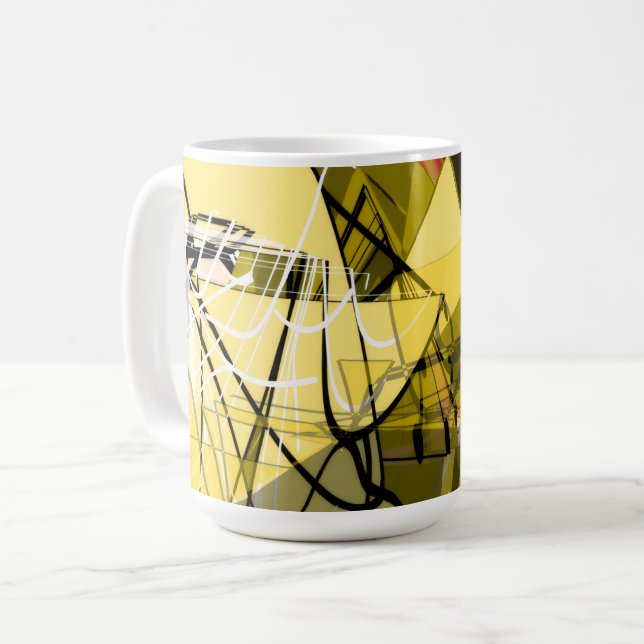 Caneca De Café Golden Abstract Coffee Mug (Frente Esquerda)
