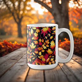 Caneca De Café Golden Autumn Leaves Fall Pattern Mug