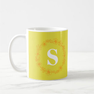 Caneca De Café Golden Bloom Monogram
