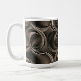 Caneca De Café Golden Botanical Flow Elegant  