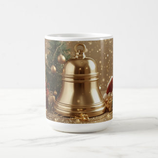 Caneca De Café Golden Christmas Bell Mug – Festive Holiday Tree