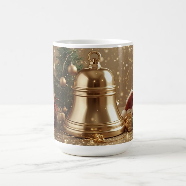 Caneca De Café Golden Christmas Bell Mug – Festive Holiday Tree (Centro)