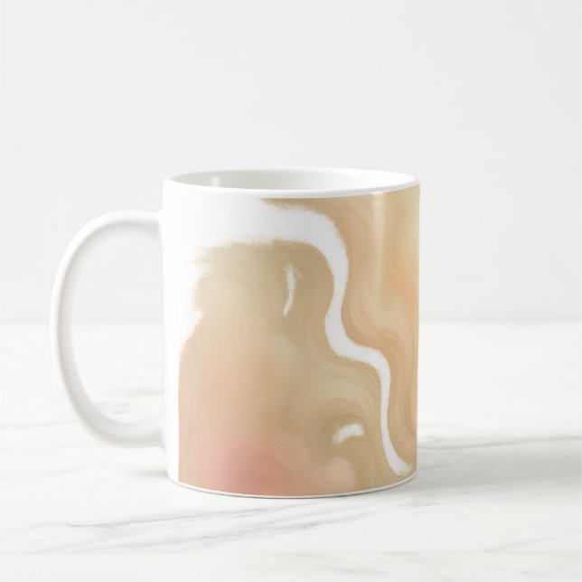 Caneca De Café Golden Cloud Whispers Abstract (Esquerda)