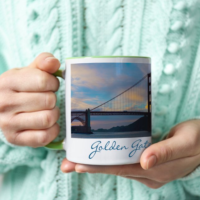 Caneca De Café Golden Gate Bridge Sunset Panorama (Criador carregado)