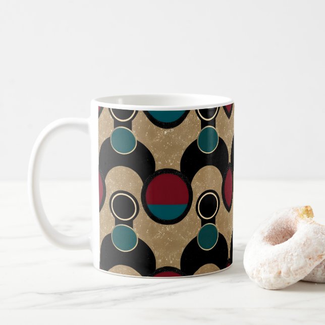Caneca De Café Golden Orbit Bold Circles Abstract Throw Cushion (Com Donut)