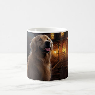Caneca De Café Golden Retriever Dia das Bruxas Assustador