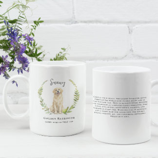 Caneca De Café Golden Retriever Dog | Monogram