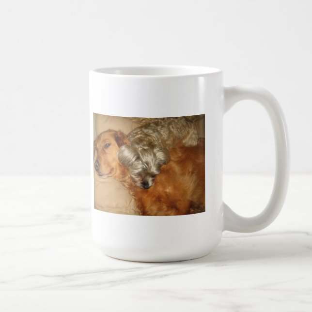 Caneca De Café Golden retriever e Maltipoo - melhores amigos (Direita)