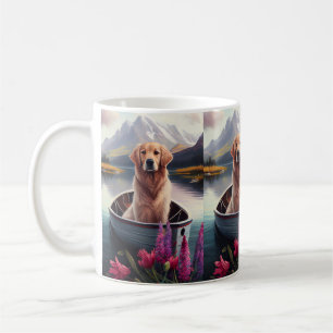 Caneca De Café Golden Retriever em uma Canoa: Uma Aventura Cênica