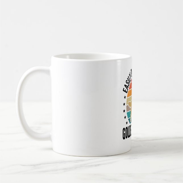 Caneca De Café Golden Retriever Facilmente Distraído Desenho de C (Esquerda)