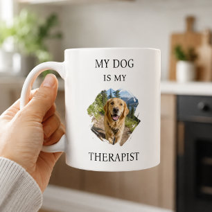 Caneca De Café Golden Retriever Meu cachorro é meu terapeuta foto