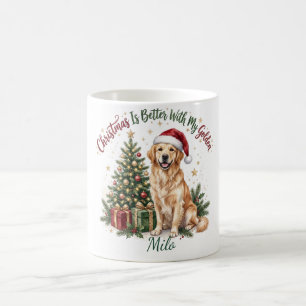 Caneca De Café Golden Retriever Natal Personalizado Mãe de Cachor