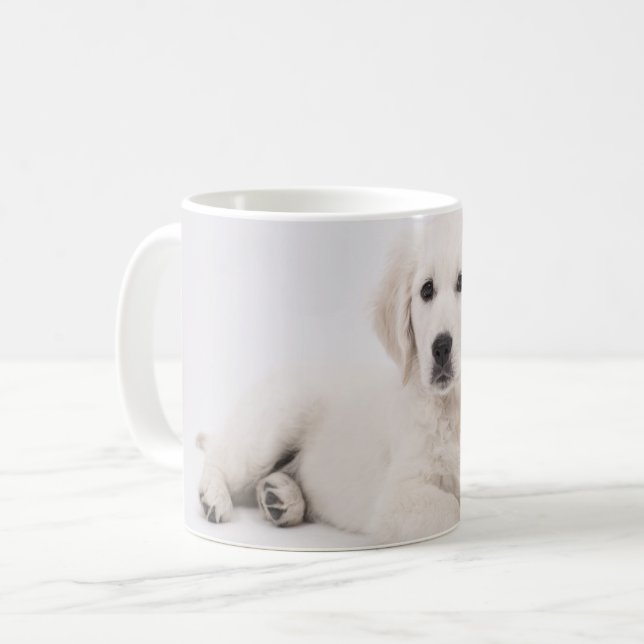 Caneca De Café Golden Retriever Puppy Photo (Frente Esquerda)